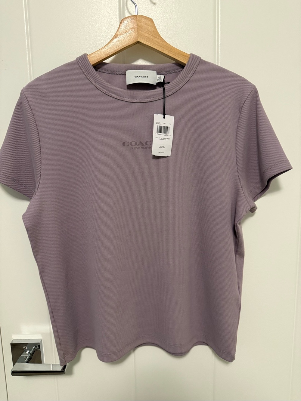 Coach Lavender Short Sleeve Logo Crew Tee